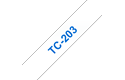 Brother original TC203 etikettape – blå på vit, 12 mm 