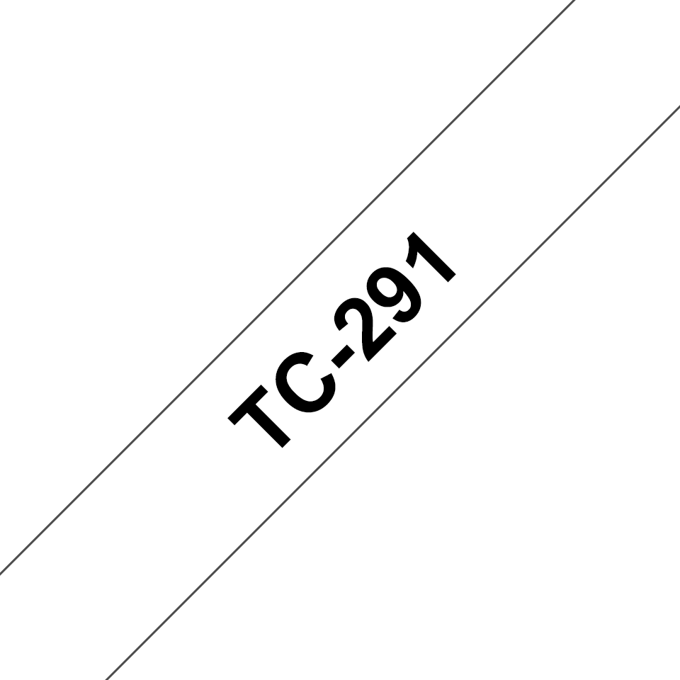 Genuine Brother TC-291 Labelling Tape Cassette – Black on White, 9mm wide