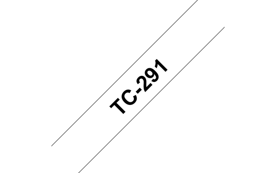 Casetă cu bandă de etichete originală Brother TC291 – negru pe alb de 9mm lățime