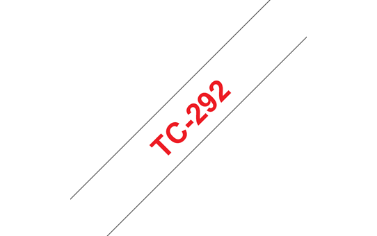 Casetă cu bandă de etichete originală Brother TC292 – roșu pe alb de 9 mm lățime