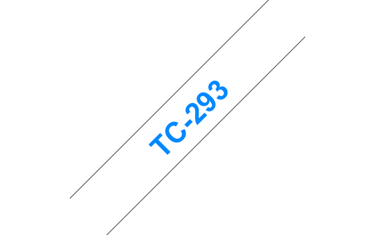 Oryginalna taśma do etykietowania Brother TC-293 – niebieski nadruk na białym tle, szerokość 9mm