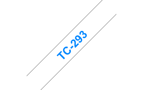 Originali Brother TC293 ženklinimo juostos kasetė – mėlynos raidės ant balto fono, 9 mm pločio