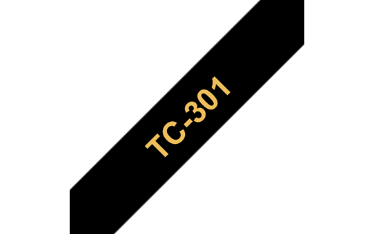 Original Brother TC301 merketape – gull på sort, 12 mm bred