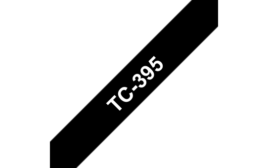 Original TC-395 Schriftbandkassette von Brother – Weiß auf Schwarz, 9 mm breit