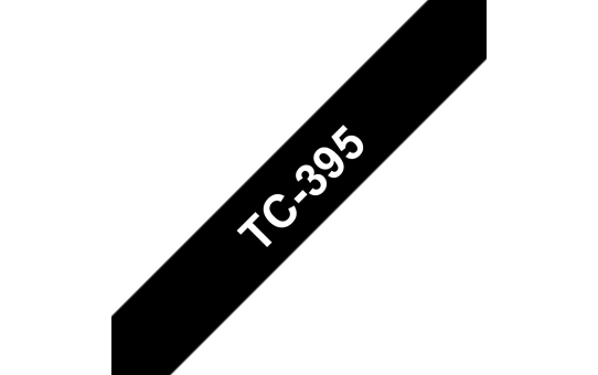 Cassette à ruban pour étiqueteuse TC-395 Brother originale – Blanc sur noir, 9 mm de large