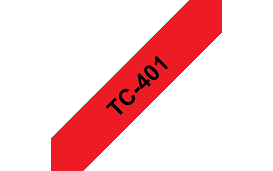 Оригинална касета Brother TC401, черен текст на червена лента, ширина – 12mm