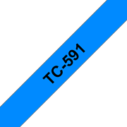 Oryginalna taśma do etykietowania Brother TC-591 – czarny nadruk na niebieskim tle, szerokość 9mm