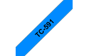 Originele Brother TC-591 label tapecassette – zwart op blauw, breedte 9mm