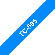 Originele Brother TC-595 label tapecassette – wit op blauw, breedte 9 mm