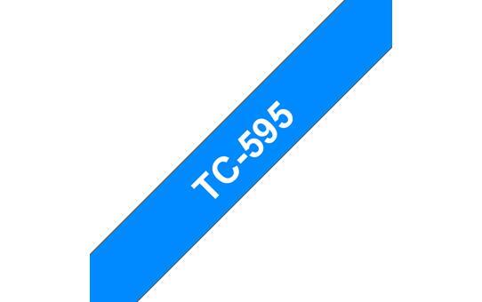 Cassette à ruban pour étiqueteuse TC-595 Brother originale – Blanc sur bleu, 9 mm de large