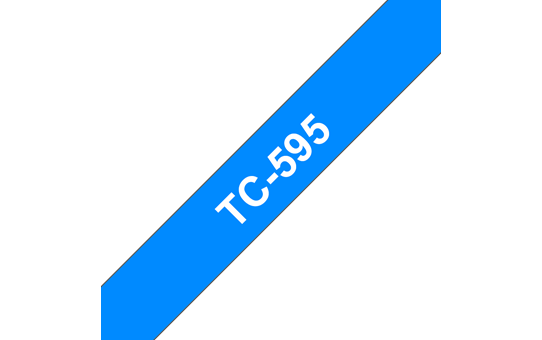 Original TC-595 Schriftbandkassette von Brother – Weiß auf Blau, 9 mm breit