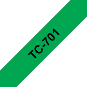 Originele Brother TC-701 label tapecassette – zwart op groen, breedte 12 mm