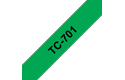 Original Brother TC701 merketape – sort på grønn, 12 mm bred