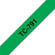 Originele Brother TC-791 label tapecassette – zwart op groen, breedte 9mm