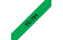 Originali Brother TC791 ženklinimo juostos kasetė – juodos raidės ant žalio fono, 9 mm pločio