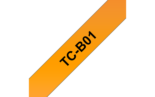 Cassette à ruban fluorescent pour étiqueteuse TC-B01 Brother originale – Noir sur orange, 12 mm de large