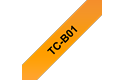 Cassette à ruban fluorescent pour étiqueteuse TC-B01 Brother originale – Noir sur orange, 12 mm de large