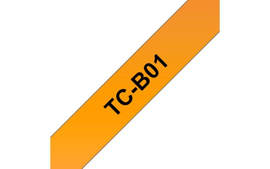 Brother TC-B01 Cassetta nastro fluorescente per etichettatura originale - Nero su arancione