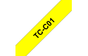 Cassette à ruban fluorescent pour étiqueteuse TC-C01 Brother originale – Noir sur jaune, 12 mm de large