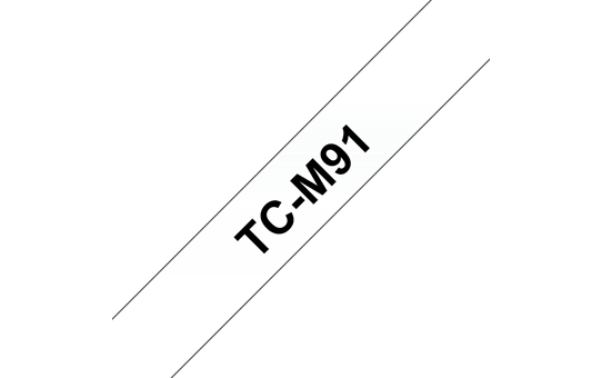 Brother TC-M91 sort på klar, lamineret tape – 9 mm bred