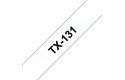 Genuine Brother TX-131 Labelling Tape Cassette – Black on clear, 12mm wide