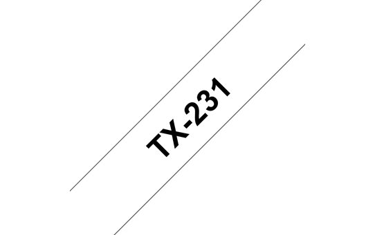 Originele Brother TX-231 label tapecassette – zwart op wit, breedte 12 mm