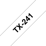 Oryginalna taśma do etykietowania Brother TX-241 – czarny nadruk na białym tle, szerokość 18mm