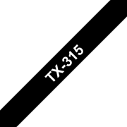 Oryginalna taśma do etykietowania Brother TX-315 – biały nadruk na czarnym tle, szerokość 6mm