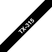 Originele Brother TX-315 label tapecassette – wit op zwart, breedte 6 mm