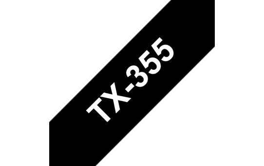 Cassette à ruban pour étiqueteuse TX-355 Brother originale – Blanc sur noir, 24 mm de large