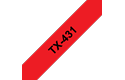 Brother TX-431 Schriftband – schwarz auf rot