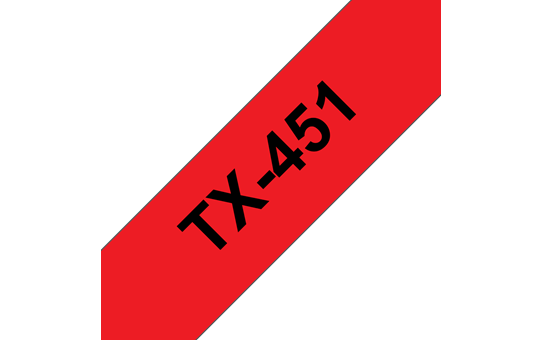 Originele Brother TX-451 label tapecassette – zwart op rood, breedte 24 mm