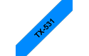 Brother TX-531 Schriftband – schwarz auf blau