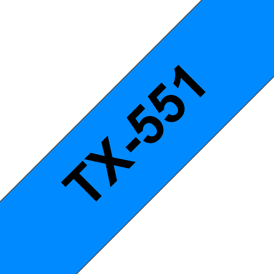 Cassetta nastro per etichettatura originale Brother TX-551 – Nero su blu, 24 mm di larghezza