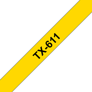 Oryginalna taśma do etykietowania TX-611 – czarny nadruk na żółtym tle, szerokość 6mm