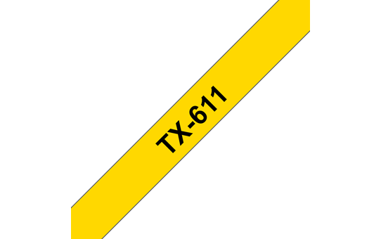 Brother TX-611 Schriftband – schwarz auf gelb
