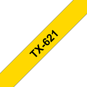 Brother TX-621 Schriftband – schwarz auf gelb