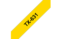 Cassette à ruban pour étiqueteuse TX-631 Brother originale – Noir sur jaune, 12 mm de large