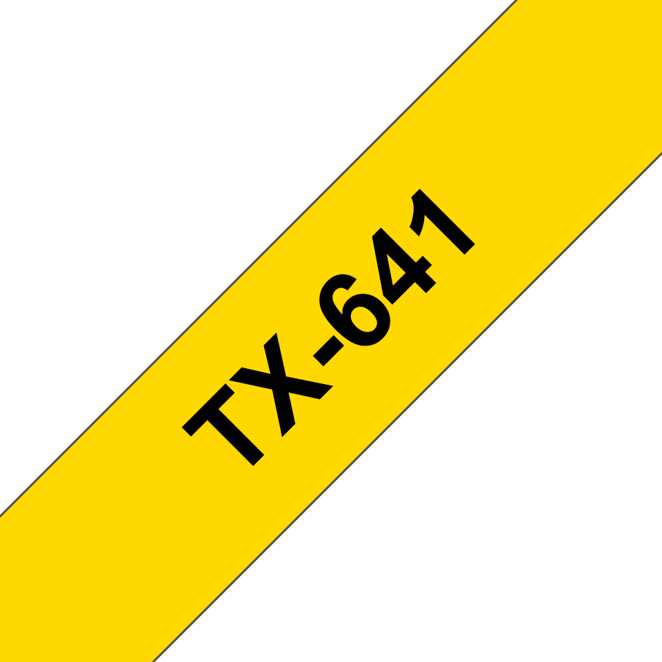 Cassetta nastro per etichettatura originale Brother TX-641 – Nero su giallo, 18 mm di larghezza