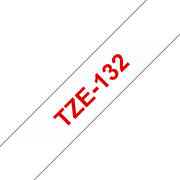 Originele Brother TZe-132 label tapecassette – rood op transparant, breedte 12 mm