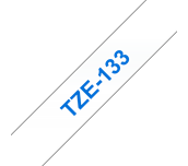 TZe-133 - Cassette à ruban pour étiqueteuse Brother originale – Bleu sur transparent, 12 mm de large