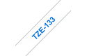 Original Brother TZe133 merketape – blå på klar, 12 mm bred