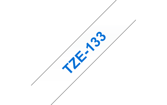 Genuine Brother TZe-133 Labelling Tape Cassette – Blue On Clear, 12mm wide