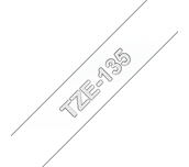 Brother TZe-135 Schriftband – weiß auf transparent