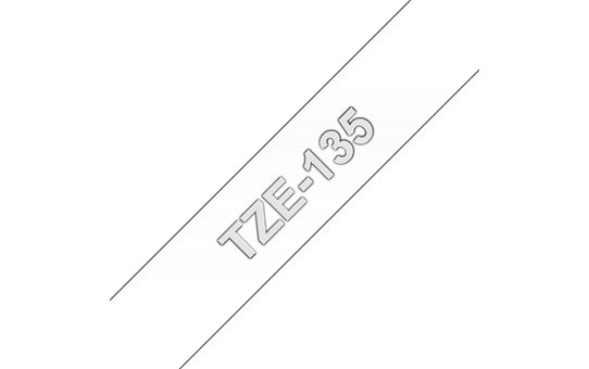 Brother TZe-135 Schriftband – weiß auf transparent 2