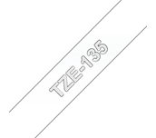 TZe-135 - Cassette à ruban pour étiqueteuse Brother originale – Blanc sur transparent, 12 mm de large