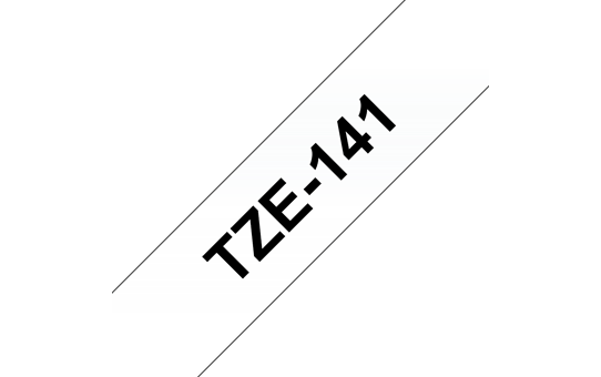 Brother TZe-141-  черен текст на бял фон, 18mm ширина