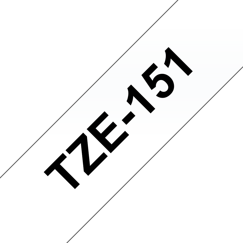 Brother P-touch TZe151 sort på klar 24 mm bred merketape