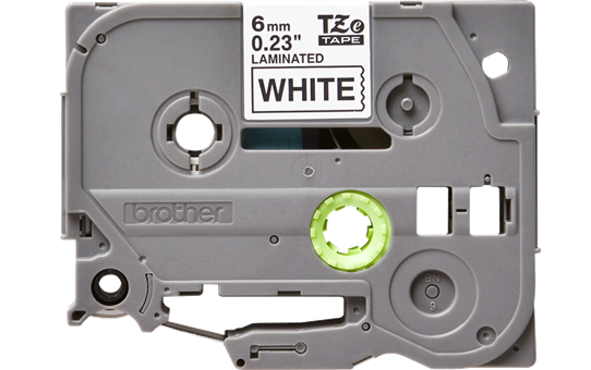 Oriģinālā Brother TZe211 melnas drukas balta uzlīmju lentes kasete, 6mm plata 2