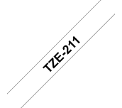 TZe-211 - Cassette à ruban pour étiqueteuse Brother originale – Noir sur blanc, 6 mm de large
